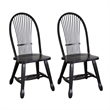 Pemberly Row Sheaf Back Side Chair in Black Set of 2 with Nylon Glides