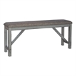 Pemberly Row Counter Height Dining Bench with Trestle Base in Gray