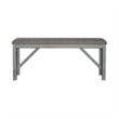 Pemberly Row Counter Height Dining Bench with Trestle Base in Gray