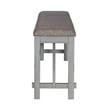 Pemberly Row Counter Height Dining Bench with Trestle Base in Gray
