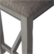 Pemberly Row Counter Height Dining Bench with Trestle Base in Gray