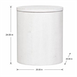 Pemberly Row White Drum End Table with Planked Top and Extra Storage
