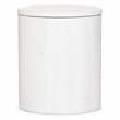 Pemberly Row White Drum End Table with Planked Top and Extra Storage