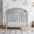 Pemberly Row Mini Convertible Crib in Pebble Gray with Foam Mattress