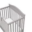 Pemberly Row Mini Convertible Crib in Pebble Gray with Foam Mattress
