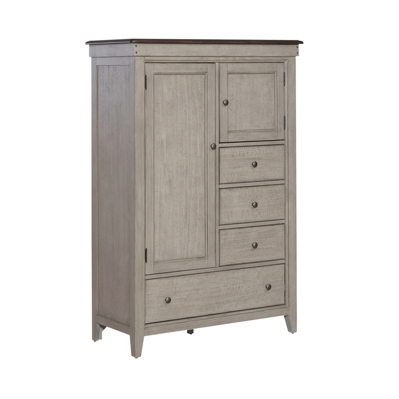 Pemberly Row Door Chest with Adjustable Shelves in Weathered Linen
