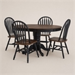 Pemberly Row 5 Piece Wood Pedestal Dining Table Set in Black