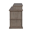 Pemberly Row Wood Console Bar Table with Charging Station in Burnished Beige