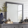 Pemberly Row Dresser & Mirror in Dark Gray with Bun Feet Design