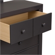 Pemberly Row Dresser & Mirror in Dark Gray with Bun Feet Design