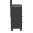 Pemberly Row Dresser & Mirror in Dark Gray with Bun Feet Design