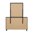 Pemberly Row Dresser & Mirror in Dark Gray with Bun Feet Design
