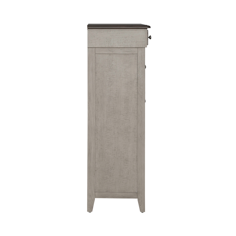 Pemberly Row 5 Drawer Chest with Cedar Lined Drawers in Weathered Linen