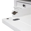 Pemberly Row White Credenza and Hutch Home Office Desk with Wire Management