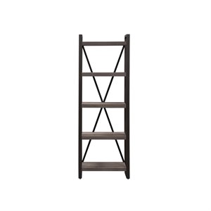 Pemberly Row Medium Gray Tall Pier Unit with Floating Shelf Design