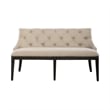 Pemberly Row Upholstered Shelter Dining Bench with Nail Head Trim in Black