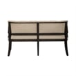 Pemberly Row Upholstered Shelter Dining Bench with Nail Head Trim in Black