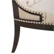Pemberly Row Upholstered Shelter Dining Bench with Nail Head Trim in Black