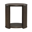 Pemberly Row Round End Table with Starburst Veneer Top in Coffee Bean