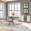 Pemberly Row 5-Piece Pedestal Dining Set with Butterfly Leaf in White Finish