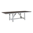 Pemberly Row Farmhouse Trestle Dining Table in Solid Wood White Finish