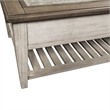 Pemberly Row Off White Rectangular Ceiling Tile Cocktail Table with Dovetail