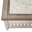 Pemberly Row Off White Rectangular Ceiling Tile Cocktail Table with Dovetail