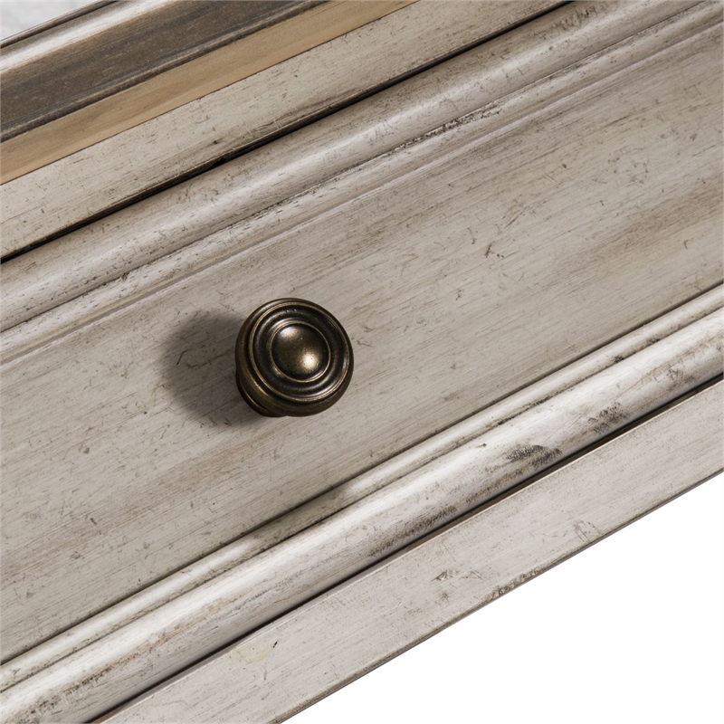 Pemberly Row Off White Rectangular Ceiling Tile Cocktail Table with Dovetail