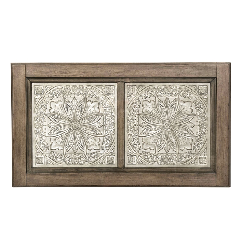 Pemberly Row Off White Rectangular Ceiling Tile Cocktail Table with Dovetail