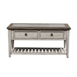 Pemberly Row Off White Rectangular Ceiling Tile Cocktail Table with Dovetail