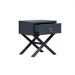 Pemberly Row One Drawer Accent Table with Brass Ring Hardware in Navy