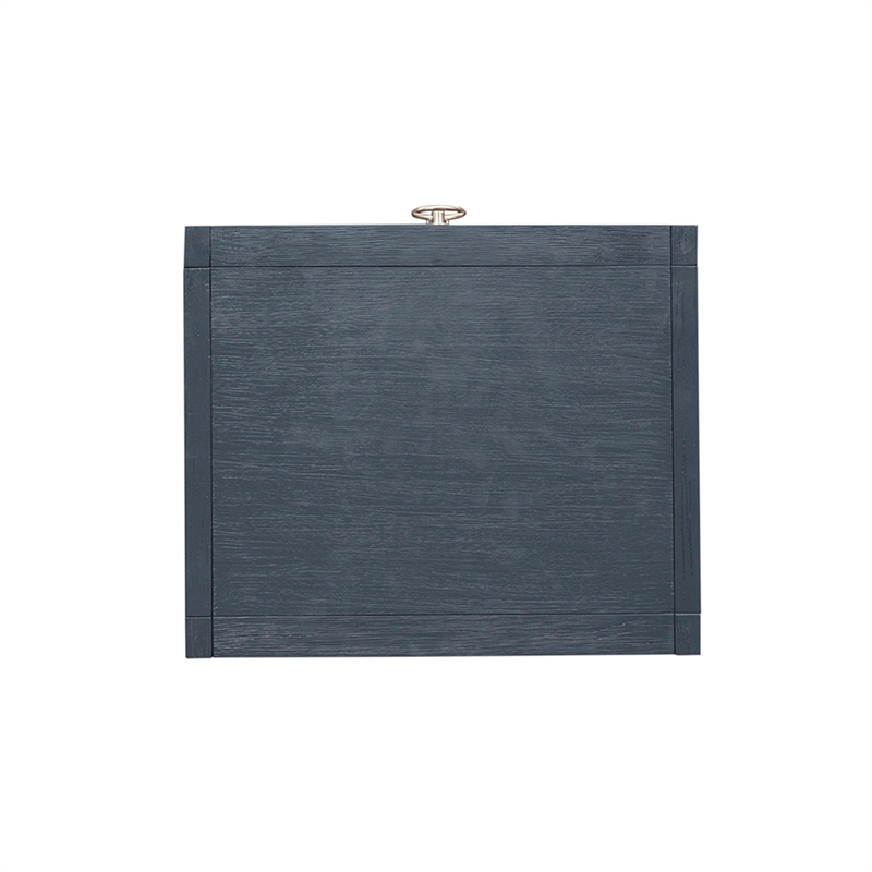 Pemberly Row One Drawer Accent Table with Brass Ring Hardware in Navy