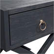 Pemberly Row One Drawer Accent Table with Brass Ring Hardware in Navy