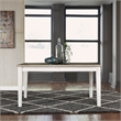 Pemberly Row Rectangular Leg Dining Table with Tapered Legs in White
