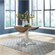Pemberly Row 3-Piece Drop Leaf Dining Set in Wood and White Finish