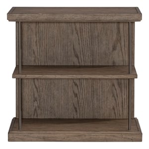 Pemberly Row Wood Chair Side Table with Multiple Shelves in Burnished Beige