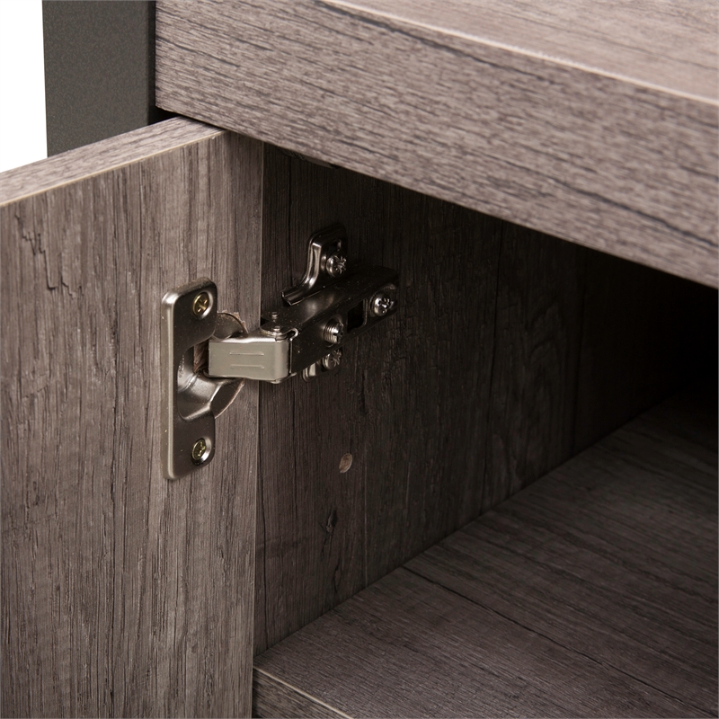 Pemberly Row Melamine Entertainment Center with Piers in Gray