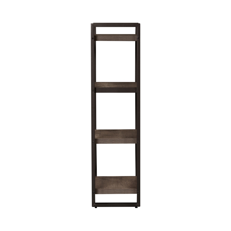 Pemberly Row Melamine Entertainment Center with Piers in Gray