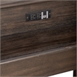 Pemberly Row Wood Console Bar Table with 3 Cubbies in Peppercorn Espresso
