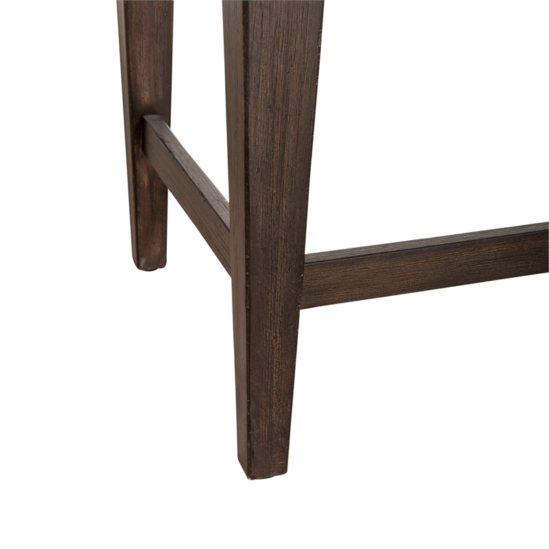 Pemberly Row Wood Console Bar Table with 3 Cubbies in Peppercorn Espresso