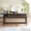 Pemberly Row Wood Console Bar Table with 3 Cubbies in Peppercorn Espresso
