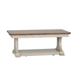 Pemberly Row Farmhouse Antique White 3 Pc Table Set with Storage Shelves