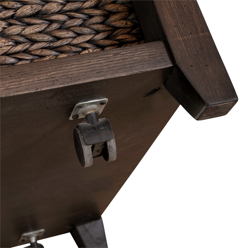 Pemberly Row Wood Cocktail Table with Bead Molding in Peppercorn Espresso