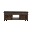 Pemberly Row Wood Cocktail Table with Bead Molding in Peppercorn Espresso