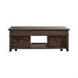 Pemberly Row Wood Cocktail Table with Bead Molding in Peppercorn Espresso