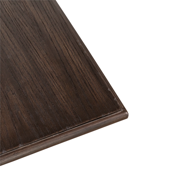 Pemberly Row Wood Cocktail Table with Bead Molding in Peppercorn Espresso