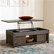 Pemberly Row Wood Cocktail Table with Bead Molding in Peppercorn Espresso