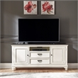 Pemberly Row White 66 Inch TV Console with Dovetail Drawer Construction