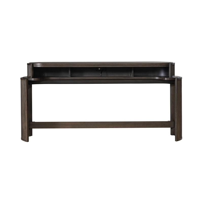Pemberly Row Console Bar Table with Charging Station in Coffee Bean