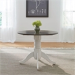 Pemberly Row Drop Leaf Table Set in Wood with White & Gray Finish